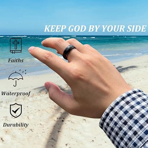 Effasaflink Daily Bible Verse Ring, Christian Devotional Ring, Works Like Daily Bible Verse Bracelet, Finger ring for Women Men Teens, Give you Inspiration and Strength Every Day - #9 thumbnail 3