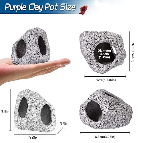 Ameliade Aquarium Decorations Cave Fish Tank Accessories Rock Decor for Shrimp Cichlid Hiding Breeding Small Fish Bowl Hide Decoration Betta Toys Hideout Stones House（Medium） thumbnail 2