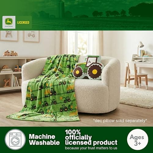 John Deere Trailer Tractor Kids Bedding Super Soft Plush Throw Blanket, 46 in x 60 in, (Officially Licensed Product) by Franco thumbnail 4