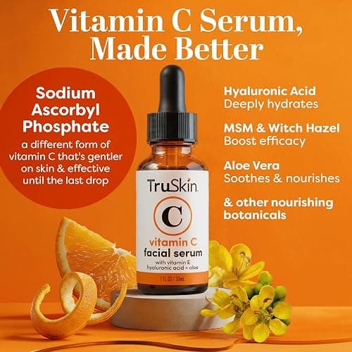 TruSkin Vitamin C Serum for Face – Anti Aging Face Serum with Hyaluronic Acid & Vitamin E – Brightening Formula for Improving Appearance of Dark Spots, Fine Lines & Wrinkles – All Skin Types, 1 fl oz thumbnail 2