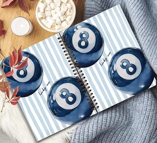 KDHTY Navy Blue Preppy Y2K Spiral Notebook,Preppy Luck 8 Ball Aesthetic Hardcover Notebook for Teen Girls Student Teacher Office School Supplies,Girly Notebook for Teens Girls Back to School,5.5x8.3 thumbnail 6