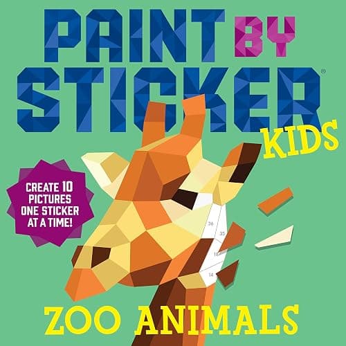 Paint by Sticker Kids: Zoo Animals: Create 10 Pictures One Sticker at a Time! - Image 1