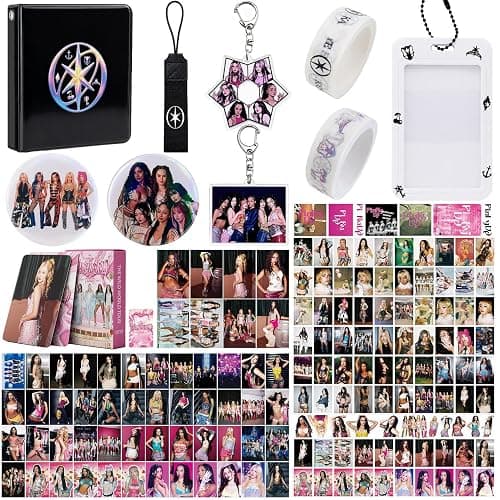 Merch Gifts Set, Including Photocards, Stickers, Photocards Binder,Lanyard | Keychain, Button Pins, ID Holder, Paper Tape for Katseye Fans Gift - Image 1