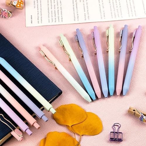 Drawdart Smooth Writing Pens, 12 Pcs No Bleed & Smear, Black Ink Fine Point (0.5mm), Retractable Aesthetic Journaling Pens for Women & Men thumbnail 7