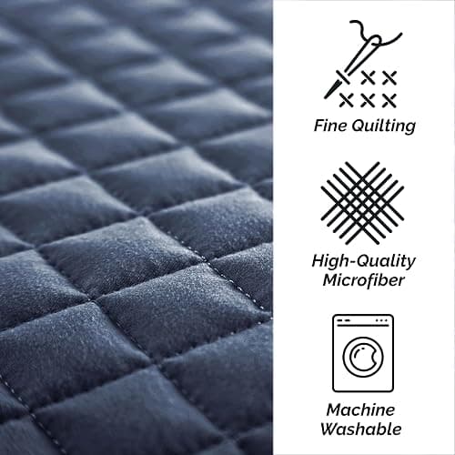 Southshore Fine Living, Inc. Blue Pillow Shams Standard Size 20"x26", Decorative Pillow Covers Queen Size Set of 2, Quilted to Match Full/Queen Quilt Set, Dark Blue thumbnail 5