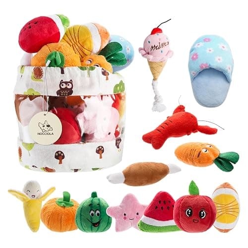 Nocciola Dog Squeaky Toys, Plush Small Dog Toys for Dogs, Stuffed with Squeakers,12 pcs Puppy Toys with a Carrying Bag for Small Medium Size - Image 1