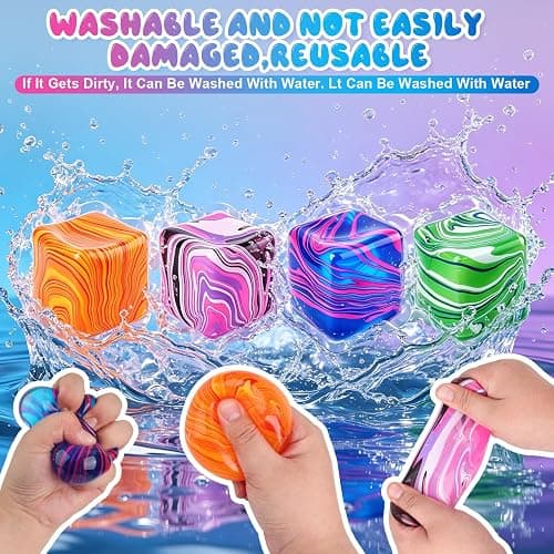 Squishies Stress Cube Toys,Adults Squishies Anxiety Relief Maltose Ball,Gel Filled Stretchy Stress Balls, Sensory Toy with a Super Solid Squish for Anxiety Relief Sensory & Focus (Orange) thumbnail 4