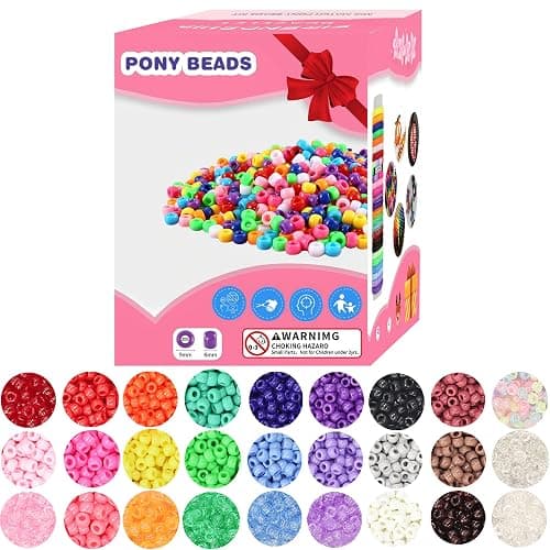 JULIMAIDONG 6500Pcs Kandi Pony Beads Bulk Letter for Bracelets Making Kits | Multi-Colored Alphabet Number Smile Bead for Hair Braids, 27 Colors Kandi Friendship Bead Jewelry Making Kits for Craft thumbnail 4