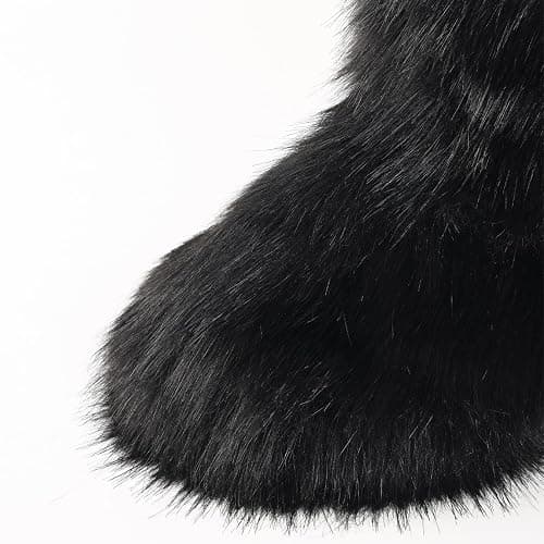 Valpeak Snow Boots for Women 2024 Furry Boots Winter Knee High Flat Heel Fluffy Faux Fur Boots thumbnail 4