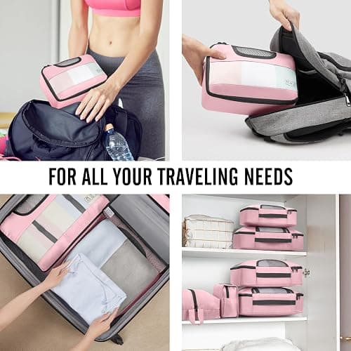 Veken 10 Set Packing Cubes for Travel Essential, Suitcase Organizer Bags in 4 Sizes, Carry-On Luggage Accessories with Large Laundry & Hanging Toiletry Bag, Must-Have for Airplane, Road Trip & Camping thumbnail 7