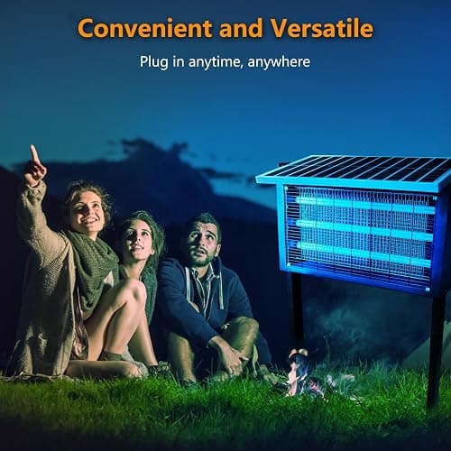 Large Solar Bug Zapper Outdoor, Powerful Solar Zapper for 8000 sq.ft | 4000V Mosquito Killer, 30W Solar Panel Bug Zapper, Waterproof Solar Bug Zapper for Garden, Farm, Camping thumbnail 3