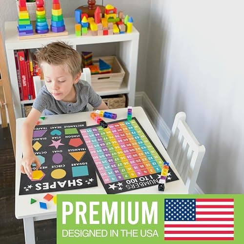 Hadley Designs 16 Educational Posters for Classroom Decor - Chalkboard Educational Posters for Toddlers 1-3, Toddler Learning Poster for Kids Ages 3-5, Kindergarten & Preschool Classroom Must Haves thumbnail 3