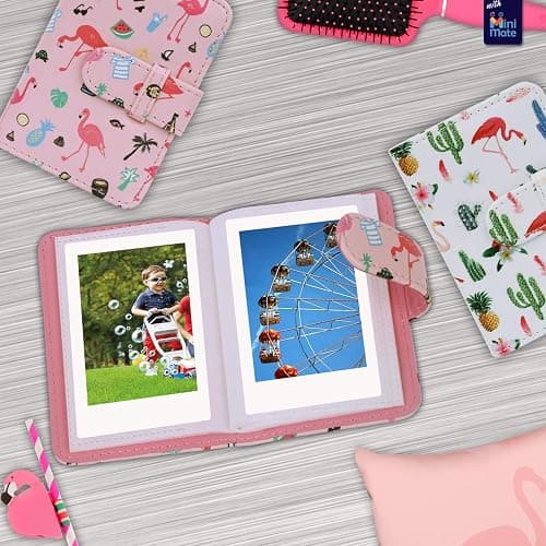Polaroid Camera + MiniMate Accessory Bundle & Compatible Custom Case + Fuji Instax Film Value Pack (50 Sheets) Flamingo Designer Photo Album (Mint Green) thumbnail 6