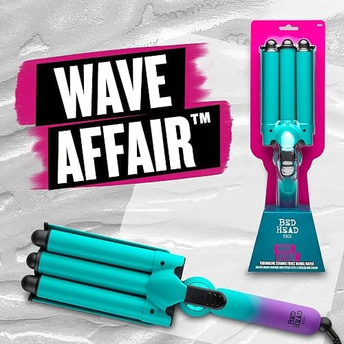 Bed Head Wave Affair Jumbo 3 Barrel Hair Waver | Quick Styling, Serious Hold, & Less Heat Damage, Heat Protectant Glove Included for Easy, Custom Styling thumbnail 6