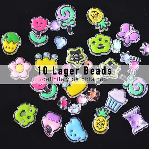 0.5 Lb DIY Kawaii Acrylic Beads Set, Bulk Pack, Cute Plastic Charm Beads for Bracelet Phone Keychain Making 111 (0.5Lb) thumbnail 7