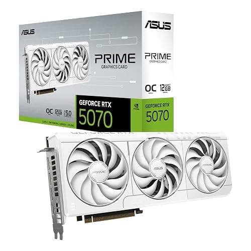 ASUS The SFF-Ready Prime GeForce RTX™ 5070 12GB GDDR7 White OC Edition Graphics Card (PCIe® 5.0, 12GB GDDR7, HDMI®/DP 2.1, 2.5-Slot, Axial-tech Fans, Dual BIOS) - Image 1