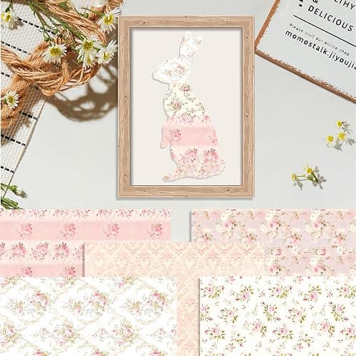 VIVIQUEN 24 Pack Pink Floral Double-Sided Paper, 12-inches Vintage Flowers Scrapbook Specialty Craft Paper Folded Flat for DIY Background Card Art Craft Making Scrapbook Photo Album Decor thumbnail 6