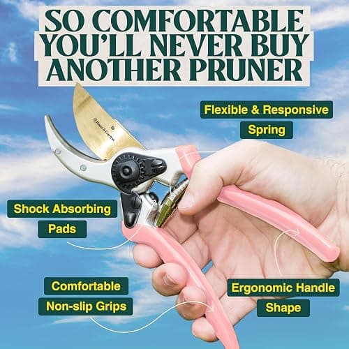 Haus & Garten ClassicPRO 8.5" Premium Titanium Bypass Garden Shears - Use as Pruners, Pruning Shears for Gardening, Hand Pruners, Handheld Garden Clippers, Scissors for Women thumbnail 9