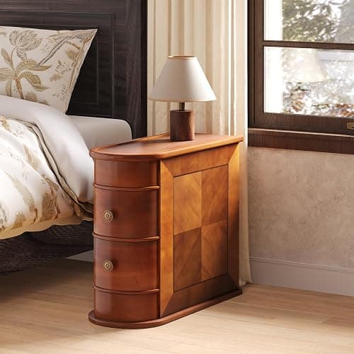 LITTLE TREE Wood End Table with 2 Drawers Sofa Side Table, No Assembly Required Vintage Slim Nightstand Bedside Table for Bedroom thumbnail 7