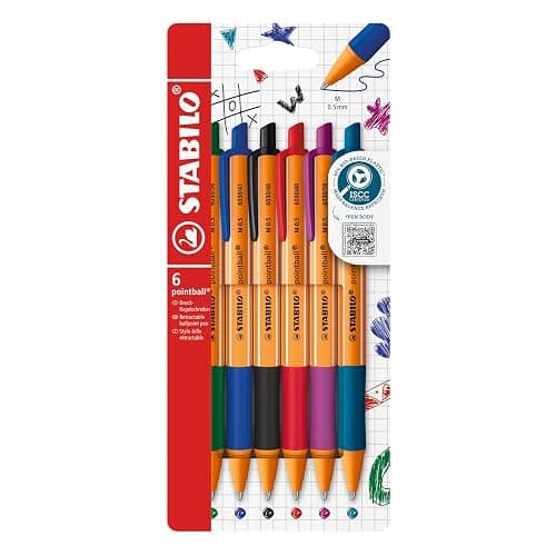 STABILO - Druck-Kugelschreiber - pointball - 6er Pack - Image 1