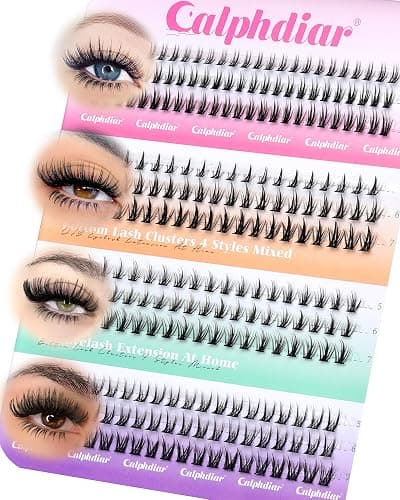 Bottom Lash Clusters DIY Eyelash Extensions 4 Styles Lower Lashes Wispy Bottom Individual Lashes 5-7mm Natural Thin Band Eyelash Clusters 255pcs for Bottom Lash Extension by calphdiar - Image 1