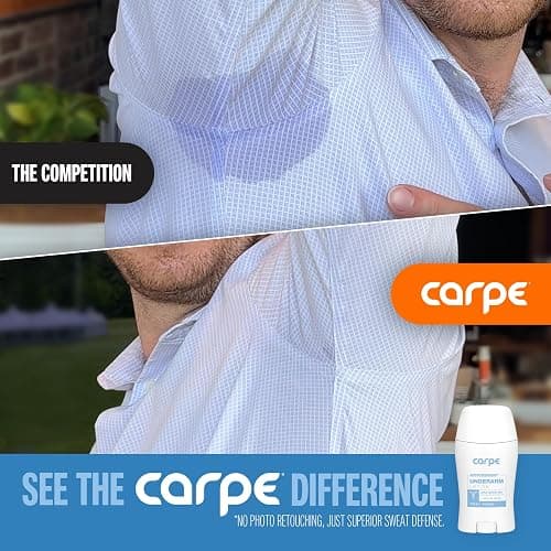 Carpe Deodorant and Antiperspirant for Women and Men, Clinical strength with Fresh Powder scent, Combat excessive sweating, Great for hyperhidrosis (Pack of 2) thumbnail 7