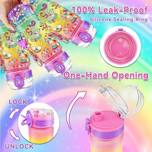 EDSPORTSHOUSE Decorate Your Own Water Bottle Kits for Girls Age 4-6-8-10,Unicorn Painting Crafts,Fun Arts and Crafts Gifts Toys for Girls Birthday Christmas(Unicorn) thumbnail 5