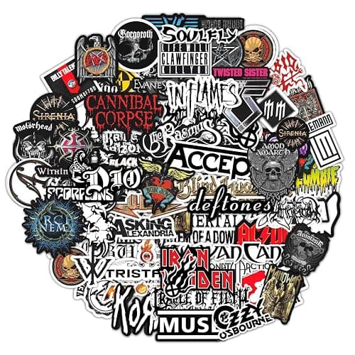 BulbaCraft Legendary Rock Band Stickers – Heavy Metal Laptop Decals - Vinyl Band Stickers for Adults, Rock Stickers and Decals, Gifts for Women & Men - Image 1