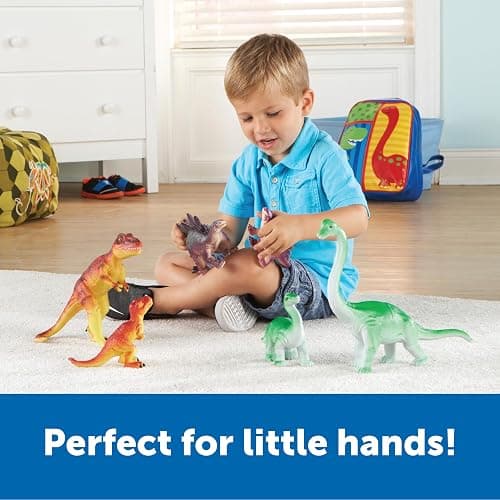 Learning Resources Jumbo Dinosaurs I Mommas and Babies I T-Rex, Stegosaurus, and Brachiosaurus, 6 Animals, multi-color thumbnail 3