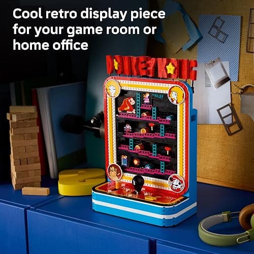 LEGO Super Mario Donkey Kong Arcade 72051 | Collectible Building Set for Adults, Ages 18+, Retro Arcade Decor, Working Levers & Joystick, 1,367 pieces, Gift for Gamers thumbnail 7