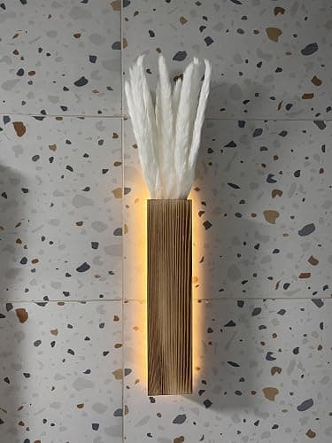 Artificial Eucalyptus with LED Lights Wall Planters Rustic Wall Decor with Lights Wall Sconces Fake Vines for Room Decor Home Bedroom Living Room Bathroom Hanging Vase (Natural) thumbnail 9