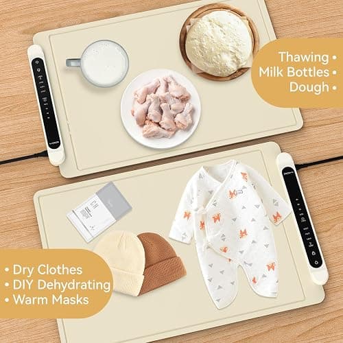 Food Warming Mat Electric Tray: Adjustable Silicone Heating Pad with 3 Temperature Settings 4 Timer Function Portable Roll Up Hot Plate for Buffets Party Gatherings Kitchen Warmer Countertop Holiday thumbnail 6