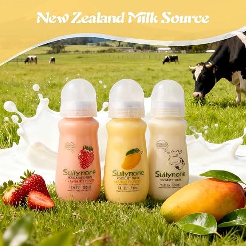 280ml Yogurt Drink Reusable Glass Bottle, 3-Pack Mixed Flavors Drinkable Yogurt - Fun Gift Box, Birthday & Holiday Present. thumbnail 5