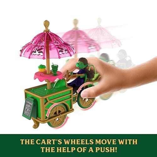 Mattel Universal Pictures’ Wicked Emerald City Dessert Cart Toy with Cart & Elphaba Small Doll & 7 Accessories, Inspired by The Movie thumbnail 3