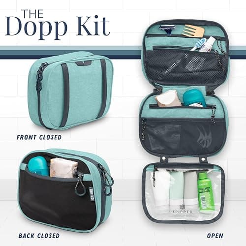 Toiletry Bag Kit Set: Hanging Travel Toiletry Bag + 311 TSA Cosmetic Liquid Bag + Ultralight Accessory Organizer Pouch thumbnail 4