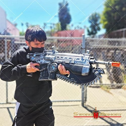 Munetoshi 35" Foam War Rifle Gears Chainsaw Machine Sci-fi Video Game Replica Anime Costume Cosplay Prop thumbnail 5