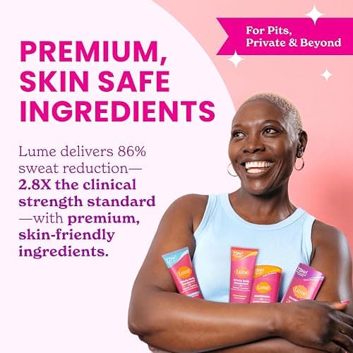 Lume Whole Body Deodorant Plus Sweat Control - Smooth Cream Tube - 72 Hour Odor And Sweat Control - Baking Soda Free, Skin Loving - 3.0 ounce (Pack of 2) (Soft Powder) thumbnail 3
