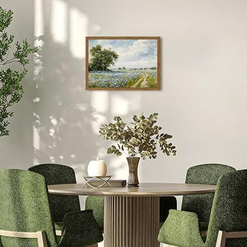 Framed Vintage Canvas Wall Art, Country Landscape Wildflower Field Wall Decor Paintings, Rustic Nature Pictures Prints Home Decor for Living Room Bedroom Bathroom Farmhouse 8x10 inch thumbnail 6