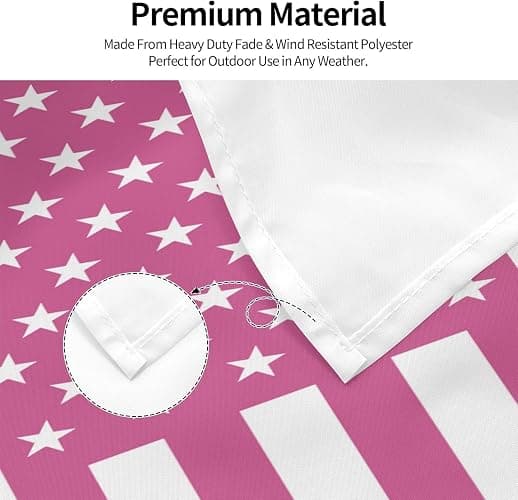 Drapeau américain personnalisé de 0,6 x 0,9 m | Design personnalisé pour dortoirs, chambres, clubs, concerts, bars | Tapisserie décorative amusante (drapeau rose) thumbnail 3