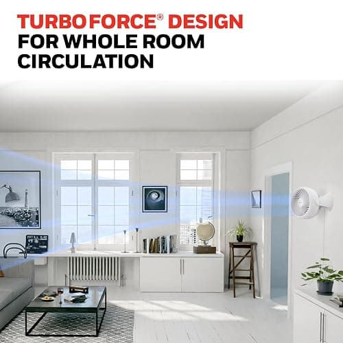Honeywell TurboForce Air Circulator, Small Tabletop Fan, Quiet Personal Fan for Home or Office, 3 Speeds, 90 Degree Pivoting Head, White, HT-904 thumbnail 8