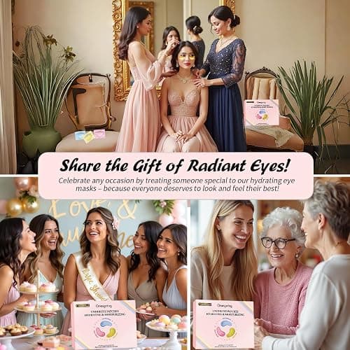 Onespring Eye Masks (8 Pairs) - 24K Gold, Caffeine and Retinol Under Eye Patches, Gel Pads for Wrinkles, Puffiness & Dark Circles, Bachelorette Party Favors, Self Care, Birthday Gifts for Women thumbnail 8