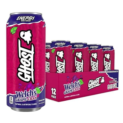 GHOST Energy Drink - 12-Pack, Welch's Grape-Cran, 16oz Cans - Energy & Focus & No Artificial Colors - 200mg of Natural Caffeine, L-Carnitine & Taurine - Gluten-Free & Vegan - Image 1