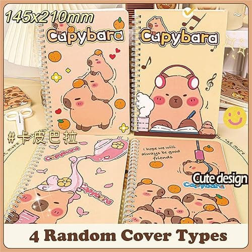 RHUIOKJLDF 12PCS Capybara School Supplies set，Cute School Supplies ballpoint pens notebooks, pencil cse, sticky notes ，mechanical pencil thumbnail 3