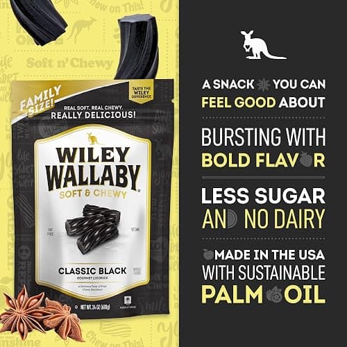 Wiley Wallaby Licorice 24 Ounce Classic Gourmet Soft & Chewy Australian Black Licorice Candy Twists, 1 Pack thumbnail 4
