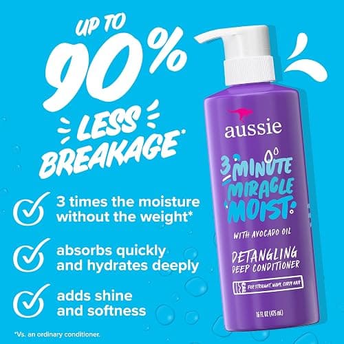 Aussie Miracle Moist Shampoo and Conditioner with 3 Minute Miracle Deep Conditioner, Avocado & Jojoba Oil, Paraben-Free, Moisturizes & Detangles, All Hair Types, Citrus Floral Scent, 3 Pack 68.4 Fl Oz thumbnail 4
