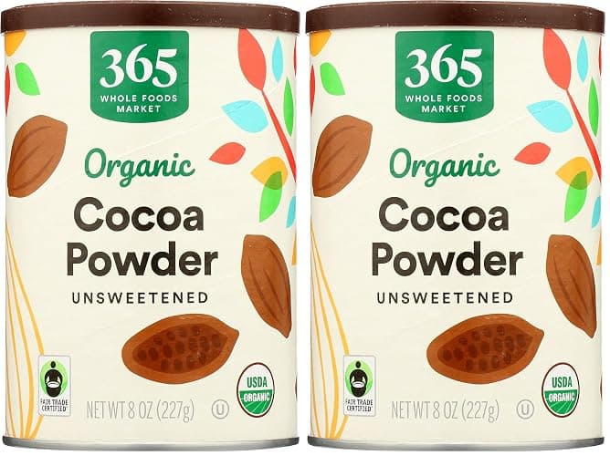 365 by Whole Foods Market, Organic Cocoa Powder, Unsweetened, 8 Ounce (Pack of 2) - Image 1