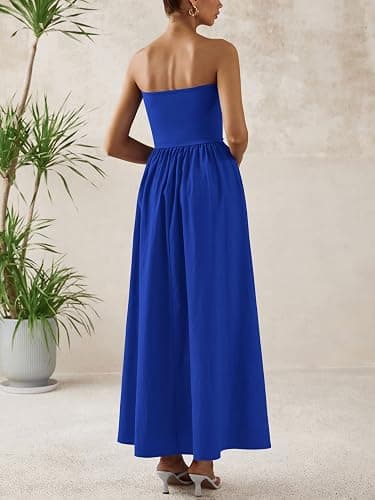 PRETTYGARDEN Women Summer Elegant Strapless Maxi Dress Tube Top | Semi Formal Cocktail Party Wedding Guest Dresses, Cute Off The Shoulder Sleeveless Sundresses, A Line Flowy Long Dress 2026 thumbnail 6
