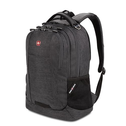 SwissGear 5505 Cecil 16” Laptop Backpack Charcoal – Daily Laptop Bag with Gear Attachment Options – Multiple Organizer Pockets & Padded Shoulder Straps - Image 1