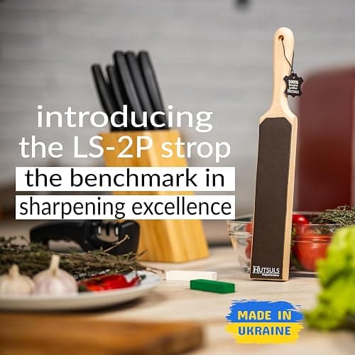 Hutsuls Leather Strop for Knife Sharpening - Top-Tier Double Sided Knife Stropping Kit with White & Green Paddle Strop Compound, Easy to Use Sharpener Leather Knife Strop Kit for Razor Sharp Edges thumbnail 3