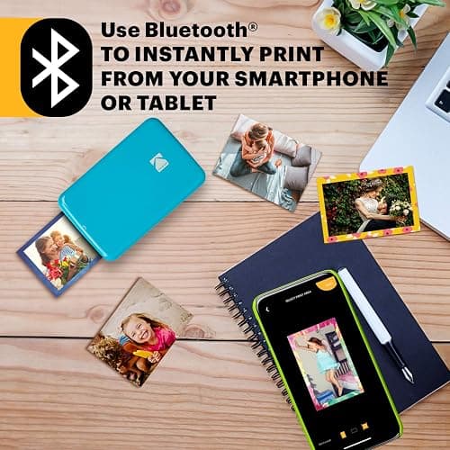 KODAK Step Instant Photo Printer with Bluetooth/NFC, Zink Technology & KODAK App for iOS & Android (Blue) Prints 2x3” Sticky-Back Photos. thumbnail 4